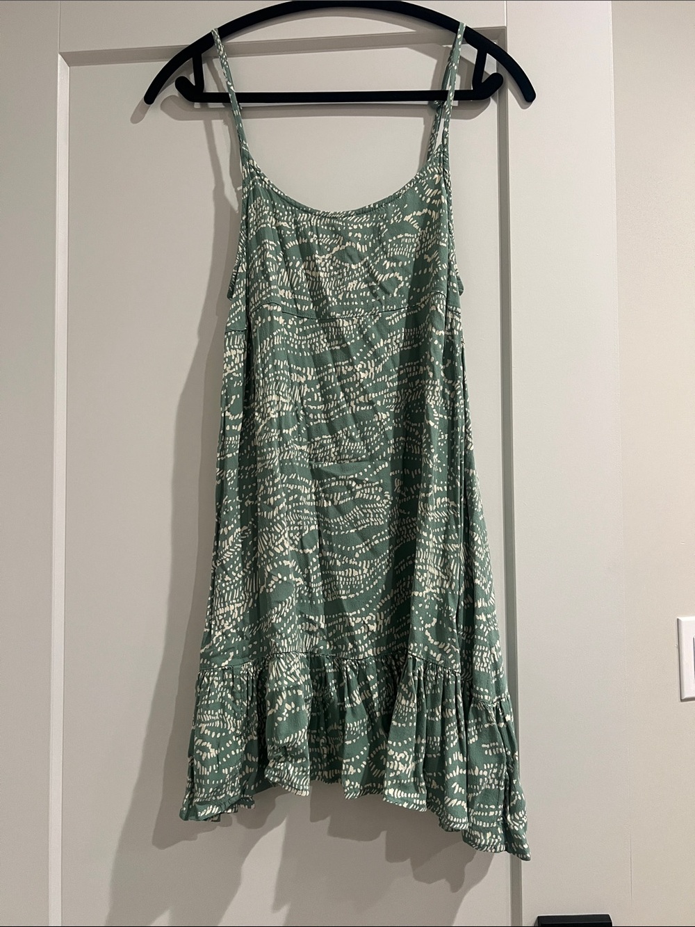 Urban Outfitters Sage Green & White Printed Mini Sundress